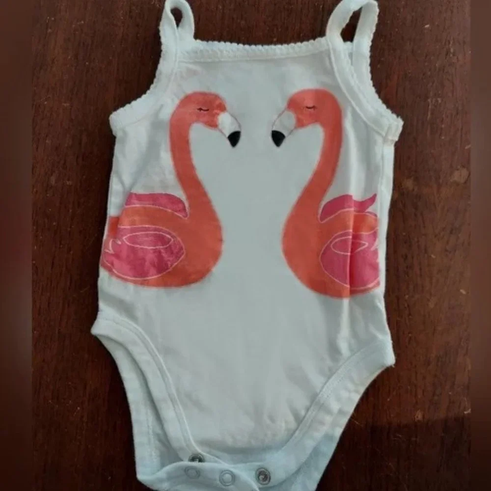 🎁 10/$25-Flamingos shorts and onesie set, 0- 3 months